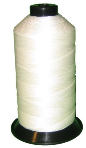 item4ever Bonded Nylon Sewing Thread Size #138 T135 1250yds for Outdoor Upholstery (White) - Image 1